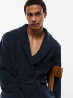 Cotton Towelling Bathrobe — Blue 3