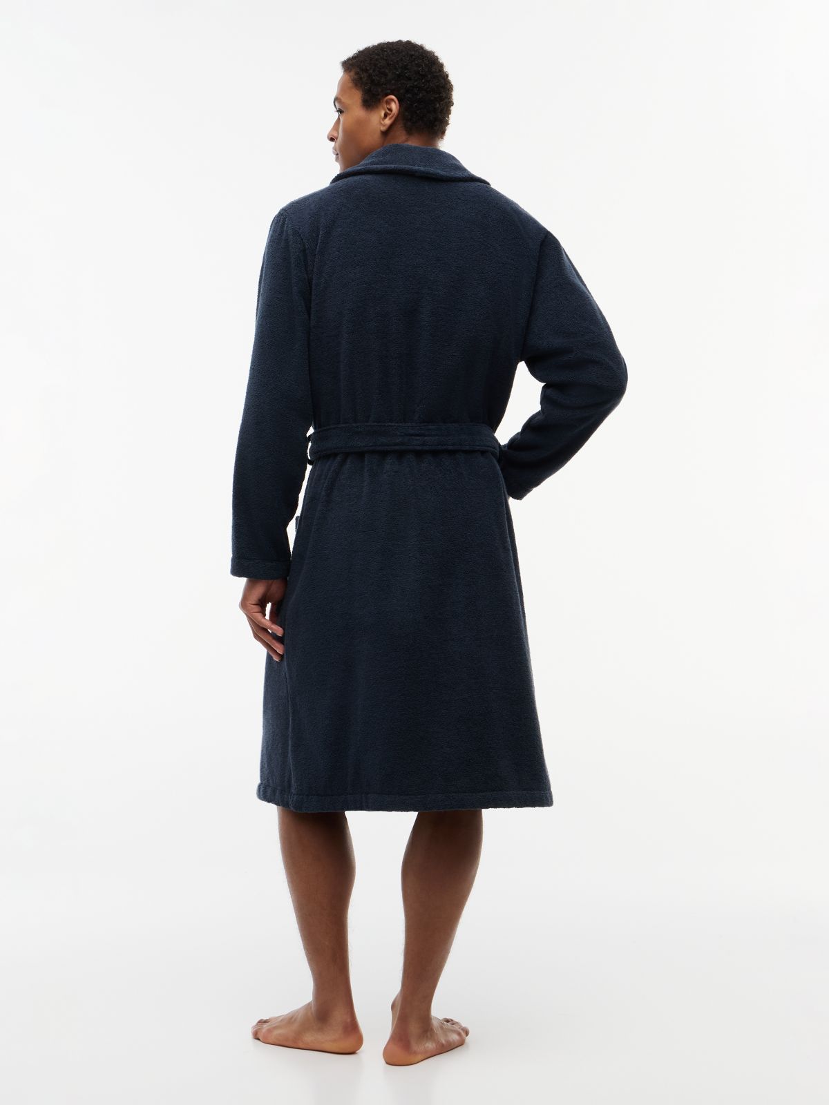 Cotton Towelling Bathrobe — Blue