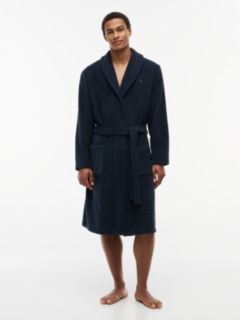 Cotton Towelling Bathrobe — Blue 1