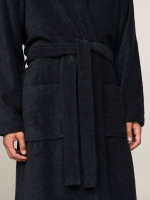 Pure Cotton Hooded Bathrobe, Blue