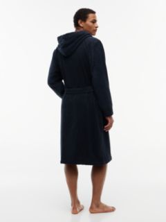 Pure Cotton Hooded Bathrobe — Blue 5