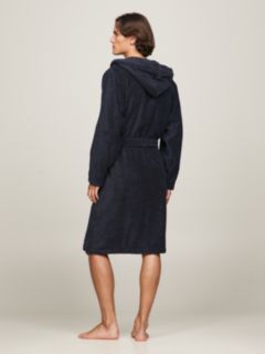 Pure Cotton Hooded Bathrobe — Blue 6