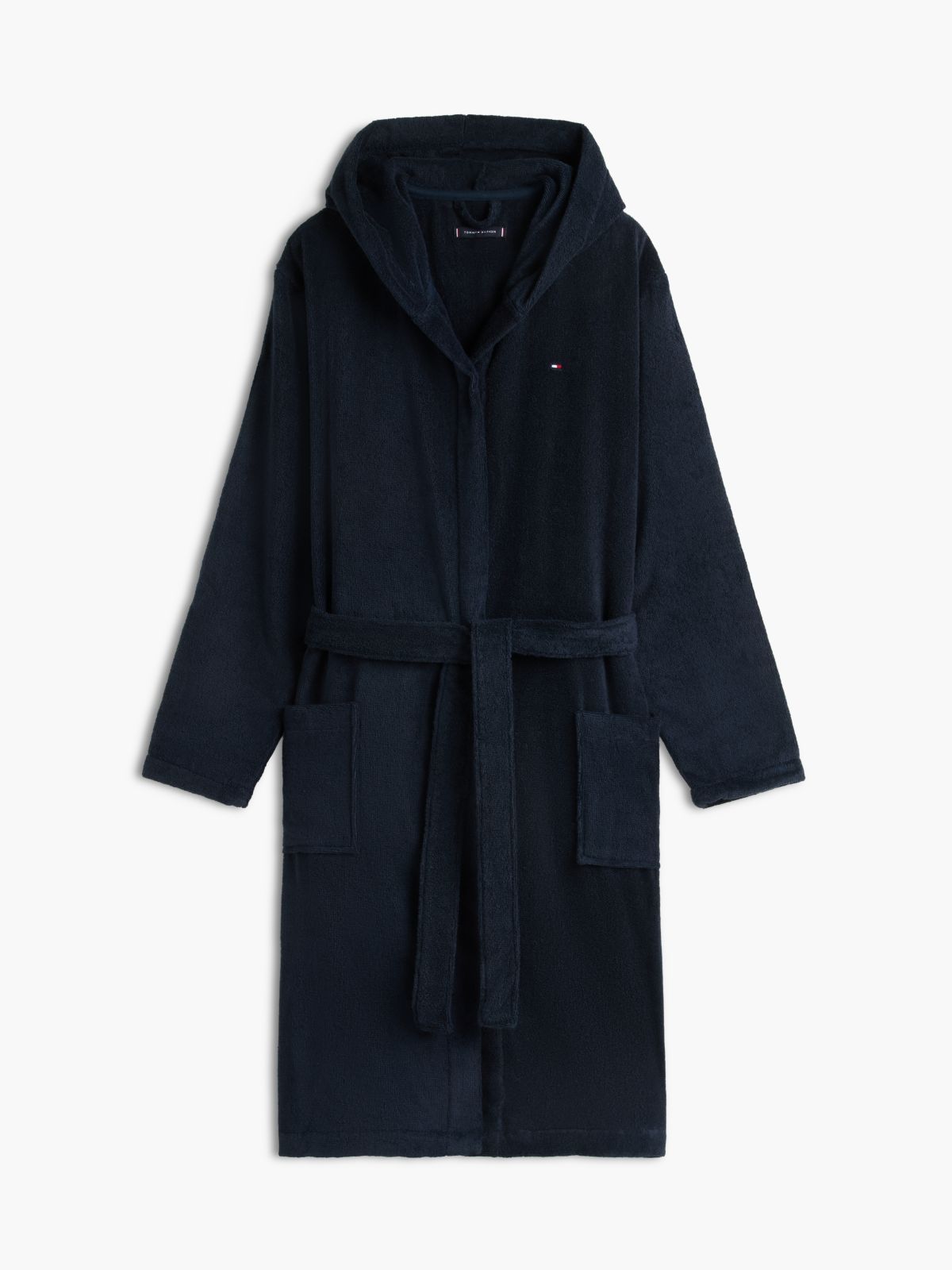 Pure Cotton Hooded Bathrobe — Blue