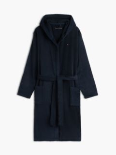 Pure Cotton Hooded Bathrobe — Blue 7