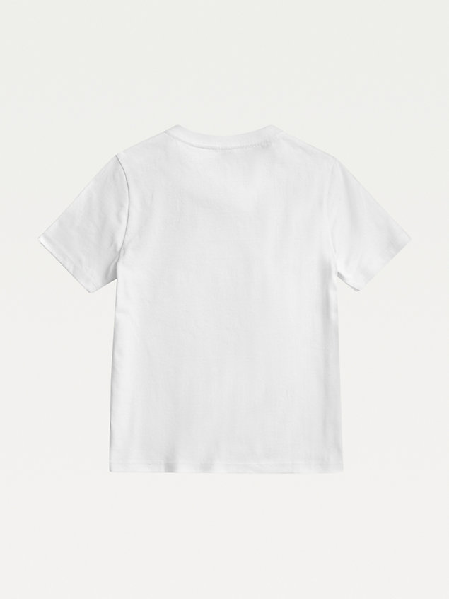 white adaptive puur katoenen t-shirt voor jongens - tommy hilfiger
