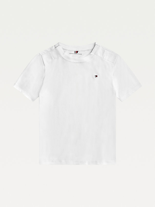 white adaptive puur katoenen t-shirt voor jongens - tommy hilfiger