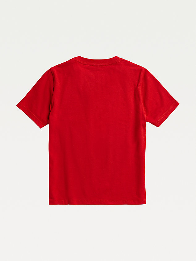 red adaptive pure cotton t-shirt for boys tommy hilfiger