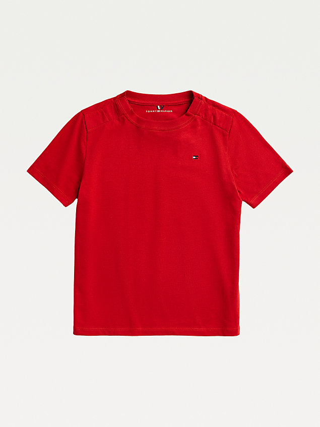 t-shirt adaptive in puro cotone red da bambini tommy hilfiger