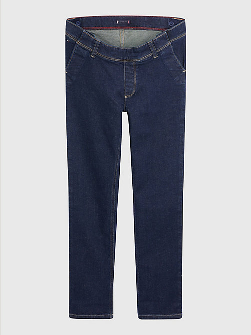 blau adaptive custom fit slim straight jeans für kids unisex - tommy hilfiger