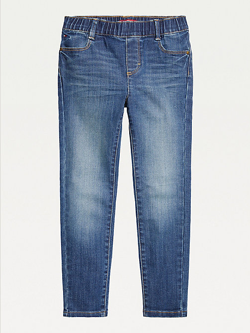 blau adaptive custom fit skinny jeans für girls - tommy hilfiger
