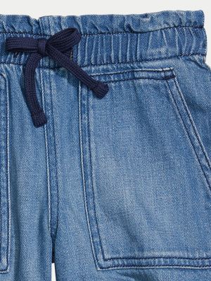 stretchy waist jean shorts