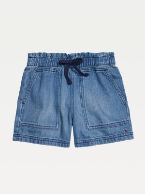 stretchy waist jean shorts