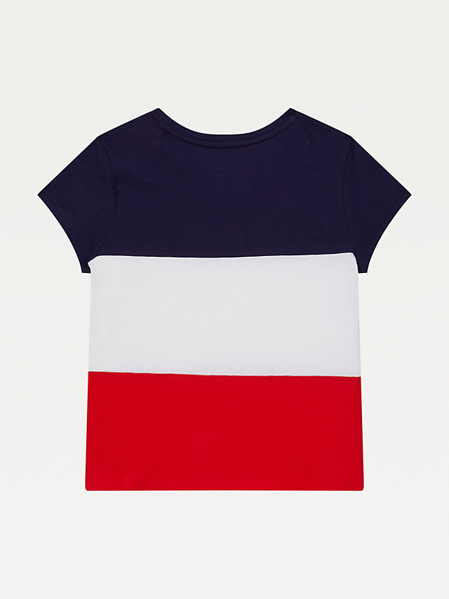 multi adaptive colour-blocked t-shirt for girls tommy hilfiger
