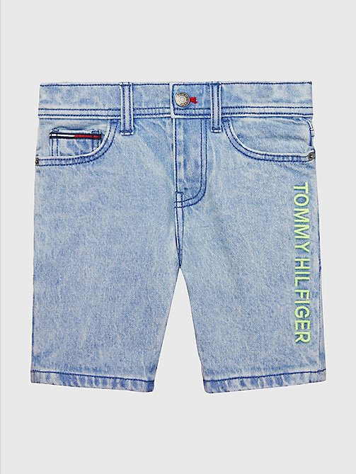 niebieski jeansowe szorty adaptive dla boys - tommy hilfiger
