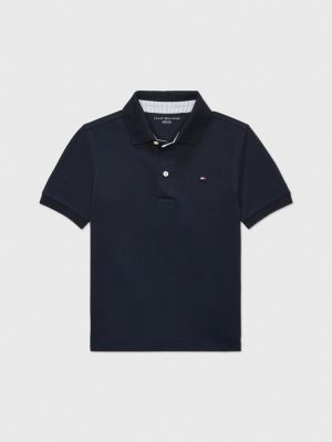 blue adaptive langarm-poloshirt für jungen - tommy hilfiger