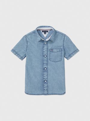 Enviroguard SMS Soft Scrubs Denim Blue Short Sleeve Shirt