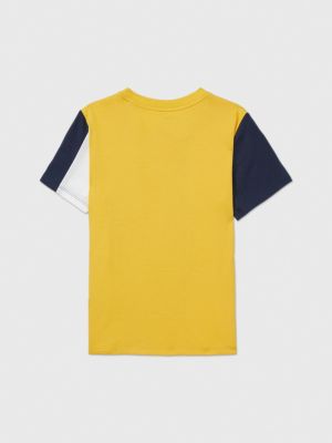 Navy blue and store yellow tommy hilfiger shirt