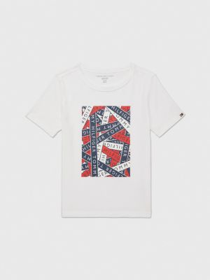 Adaptive Logo Tape Artwork T-Shirt | WHITE | Tommy Hilfiger