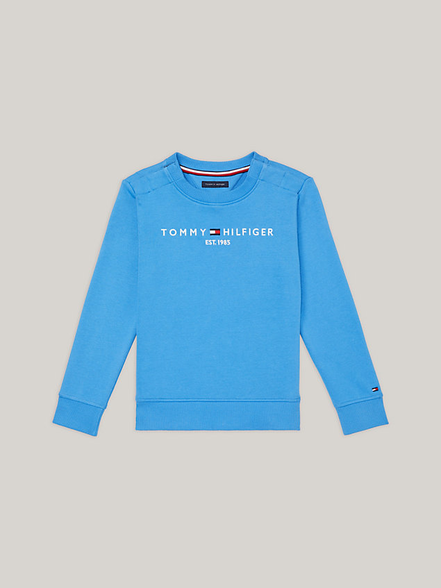 blue adaptive essential logo-sweatshirt für jungen - tommy hilfiger