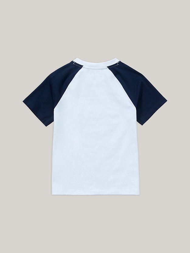 white adaptive essential baseball t-shirt for boys tommy hilfiger