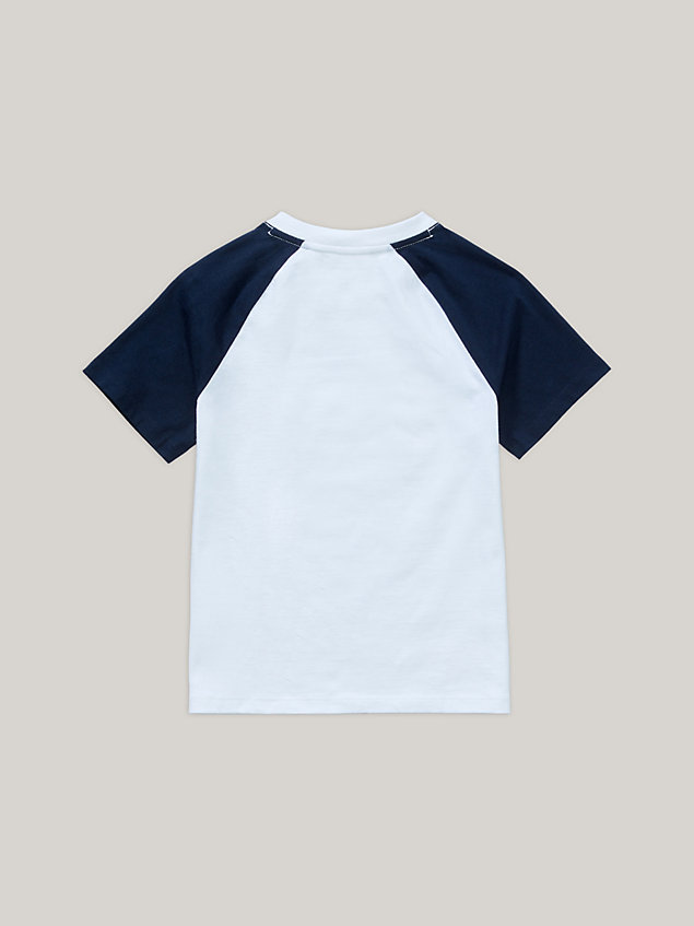 white adaptive essential baseball-t-shirt voor jongens - 