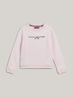 Orange Tommy Hilfiger Girls' Essential Logo Crew Sweatshirt Junior