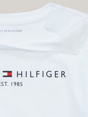 white adaptive essential logo long sleeve t-shirt for girls tommy hilfiger