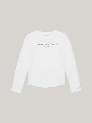Ruffle Fitted Sleeve Long | T-Shirt Essential White | Tommy Hilfiger