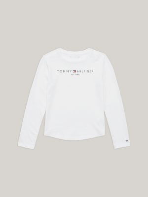 Essential Ruffle Fitted | Long Tommy | T-Shirt Sleeve White Hilfiger