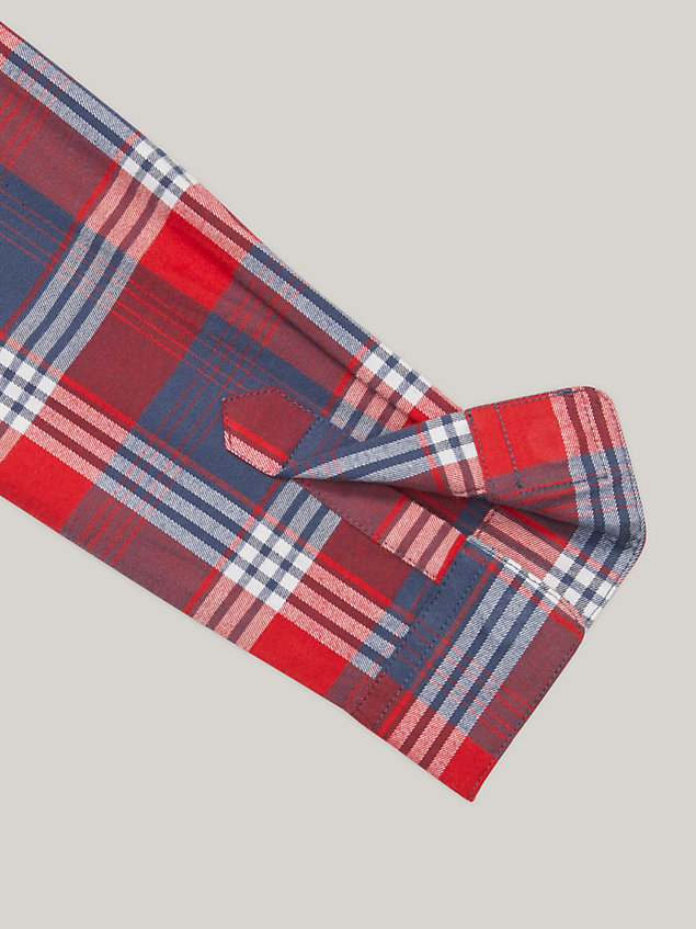 red adaptive check shirt for boys 
