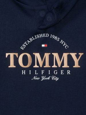 Adaptive Shimmer Logo Hoody | Blue | Tommy Hilfiger