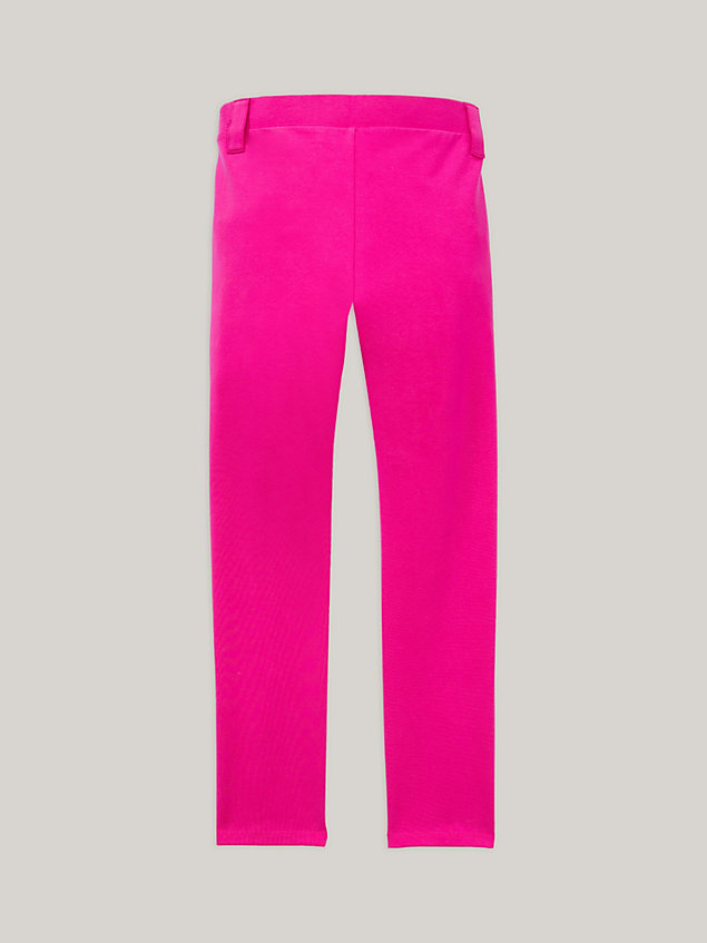 pink adaptive split hem leggings for girls 