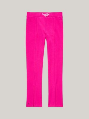 Logo Stretch Full Length Fitted Leggings, Pink