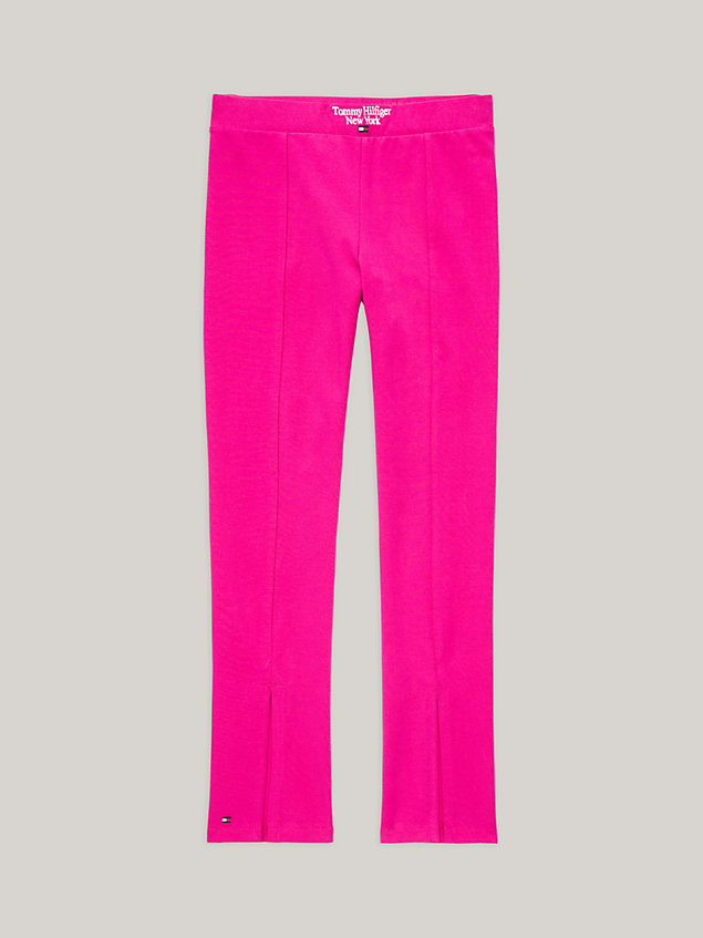 pink adaptive legging met zomen met split voor meisjes - 