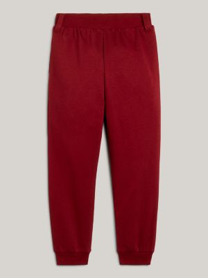 Adaptive Logo Embroidery Cuffed Joggers, Red