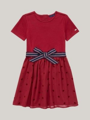 Essential Ribbed Fit And Flare Dress | Blue | Tommy Hilfiger