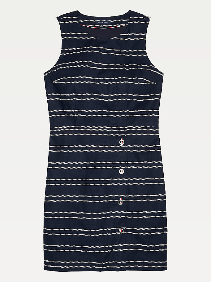 blue adaptive sleeveless zip closure dress for women tommy hilfiger