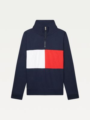 Sudadera Adaptive con media cremallera y logo AZUL | Tommy Hilfiger