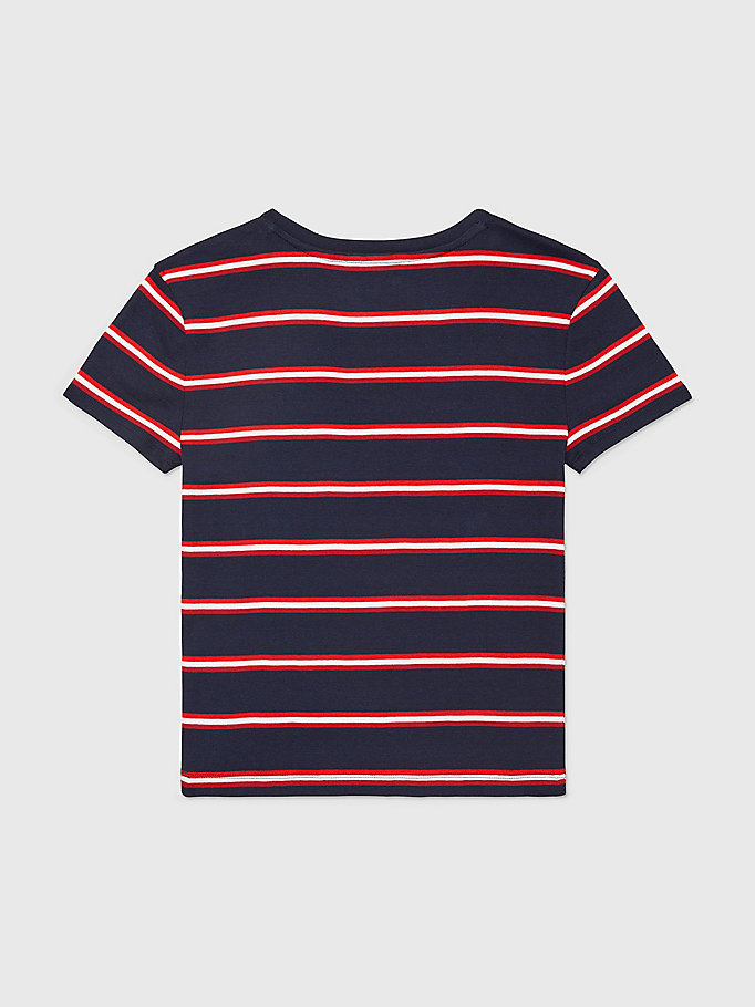 Tommy Hilfiger Gestreept shirt blauw-rood gestreept patroon casual uitstraling Mode Shirts Gestreepte shirts 