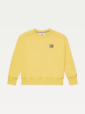 Adaptive Crew Neck Logo Sweatshirt Yellow Tommy Hilfiger