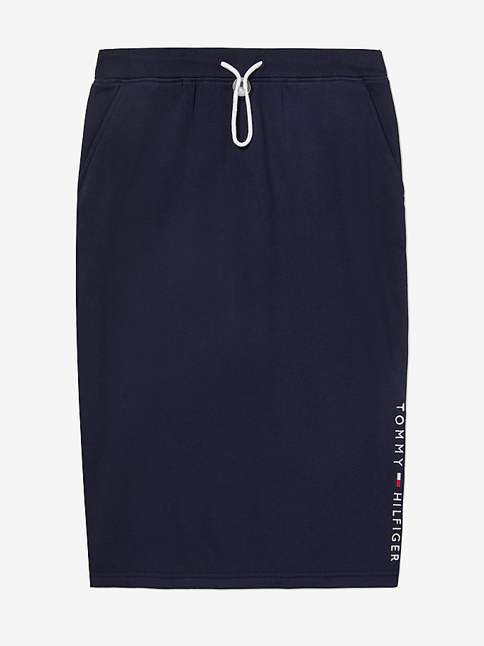 jupe adaptive à logo bleu pour femmes tommy hilfiger