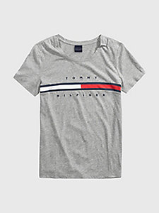 grey adaptive pure cotton t-shirt for women tommy hilfiger