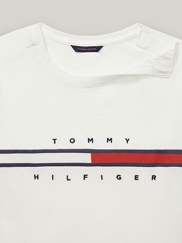 white adaptive katoenen t-shirt voor dames - tommy hilfiger