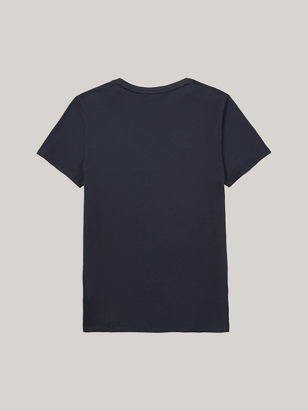 blue adaptive katoenen t-shirt voor dames - tommy hilfiger
