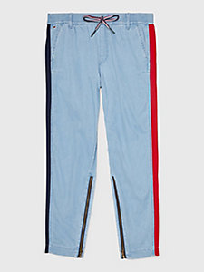 blue adaptive colour-blocked joggers for women tommy hilfiger