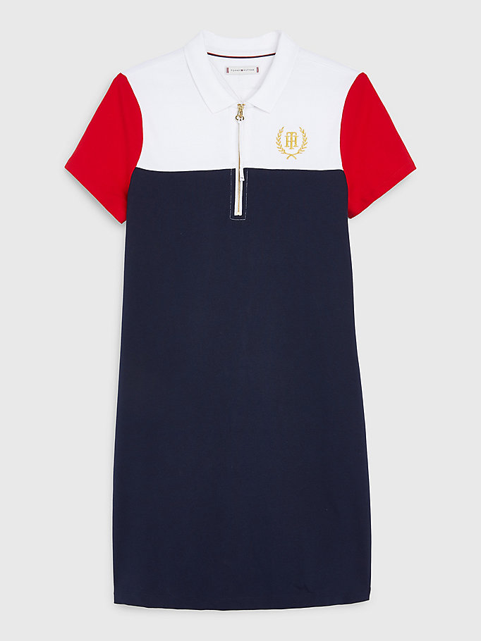 Separately plate cool Adaptive Colour-Blocked Zip Polo Dress | MULTI | Tommy Hilfiger