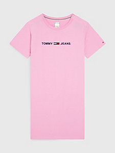 pink adaptive flag t-shirt dress for women tommy hilfiger