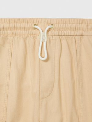 beige adaptive cotton linen drawstring joggers for women tommy hilfiger