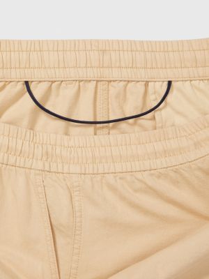 beige adaptive cotton linen drawstring joggers for women tommy hilfiger