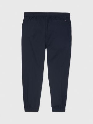 Adaptive Cotton Linen Drawstring Joggers, Blue